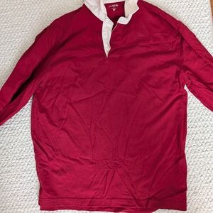 J. Crew Men's Red and White Casual Button Down Shirt